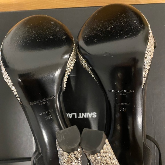 BEAUTIFUL, BLACK CRYSTALLIZED SAINT LAURENT HEELS!!!!! - Picture 8 of 10